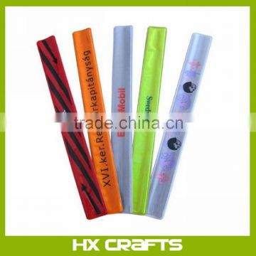 100% Eco-friendly Reflective Pvc Slap Bracelet / Slap Band With High Quality