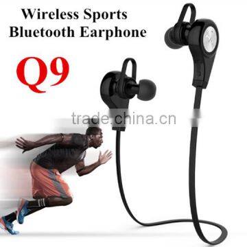 Q9 Wireless Bluetooth 4.1 Stereo Earphone Sport Running Headphone Studio Music Headset with Microphone for smart phone Rated