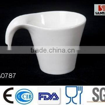 Unique design white fancy porcelain coffee cup