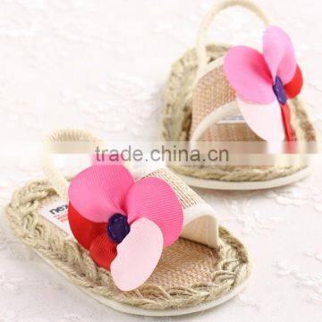 Hemp rope flower baby shoes fancy dress shoes baby girl sandals baby shoes