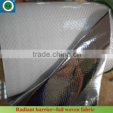 Aluminum foil single side metalized PE/PET foil woven fabric insulation