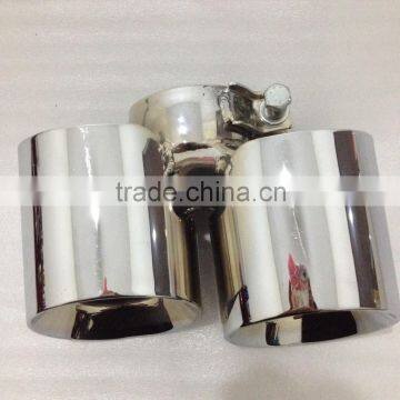 Universal Mirror polished Double Outlets Exhaust Tip