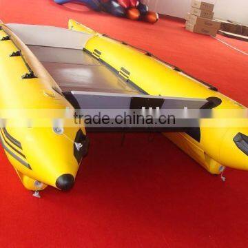 inflatable high speed plywood floor boat