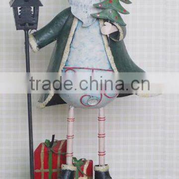 home outdoor holiday ornament X-mas gift metal crafts table top Santa Claus figure vintage christmas decorations