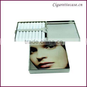 metal cigarette case with full printed beauty design