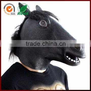 halloween kids best black latex horse mask costume