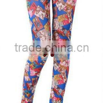 bule cute woman pictures printed sexy leggings