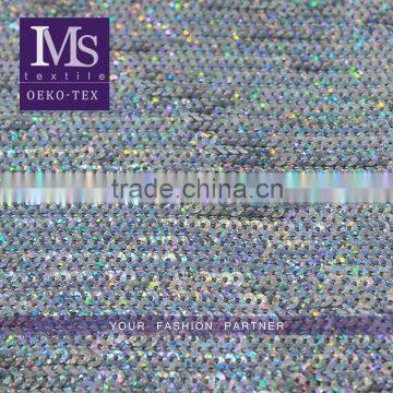 Trendy silver shiny sequins garment textile lace fabrics sequin cloth material fabric