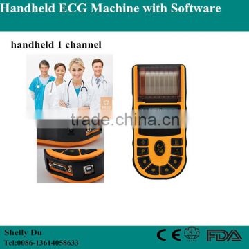 CE&ISO Price Single Channel Palm Handheld Human Use Electrocardiograph ECG Machine EKG Machine Price with Software and Printer