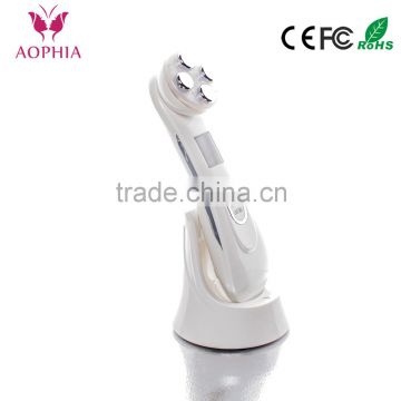 AOPHIA face care RF/EMS and 6 colors LED light therapy beauty device for anti-wrinkle