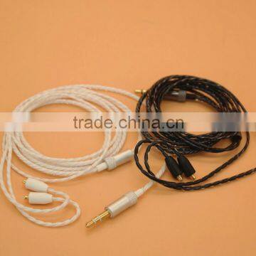 Black Earphone Cable Single Crystal Copper Cable Wire Detach For Shure SE215/315/535 SENFER 4in1 DT2 UE