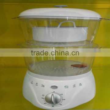 2 layers stackable plastic electrical food steamer/steam cooker