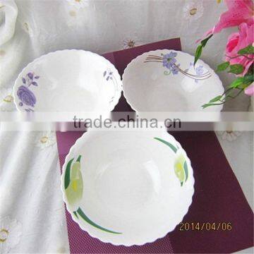 wholesale porcelain noodle bowl with roar decal ceramic salad bowl-027