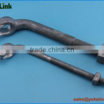 Carbon steel HDG Angle Thimbleye bolt