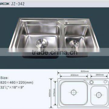 double bowl stainless steel kitchen sink