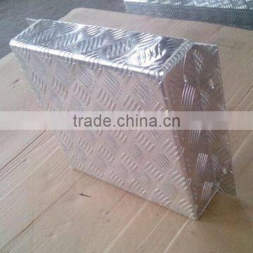 OEM Small Aluminum Alloy Checkered Tooling Box, Aluminum Checkered Plate Box Open, Aluminum Metal Box Tool photo-4