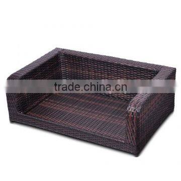 Sailing Outdoor Furniture Waterproof PE Wicker Outdoor Pet Bed - Coffee Bean Brown photo-4