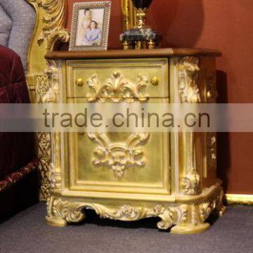 European Antique Distressed Finished Wooden Bedroom Set, Natural Wood Carving Bedroom Set photo-2