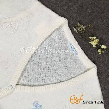 Thin Plain Jersey Embroidery Long-sleeves Cardigan photo-4