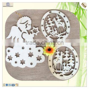 Hanging Display Crafts Carving Angel Deer Pine Tree