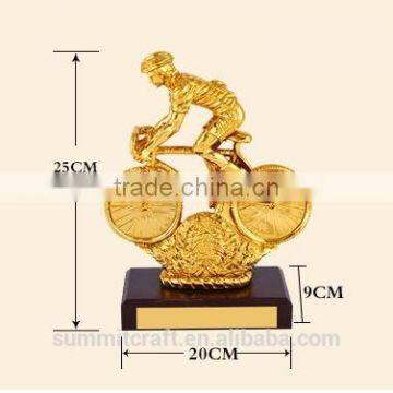 Custom Goldern Resin Bicycle Sports Trophies New Designs Award