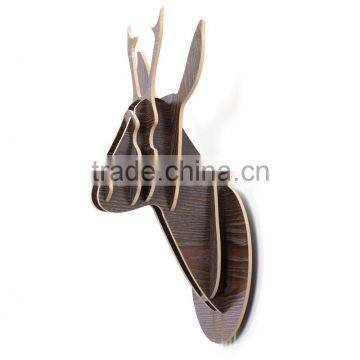 Indoor Wall Mounted Wooden Little Deer Head Decoration photo-2