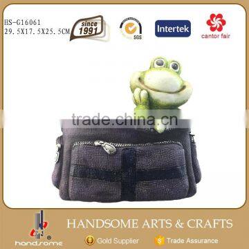 Chinese Garden Statues Animal Frog Figurine Bag Planter