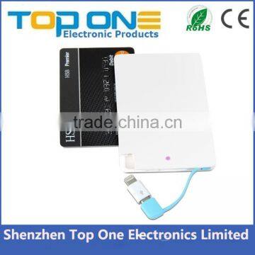 2016 Trending Product Portable Power Bank 4000mah, Credit Card Power Bank With Built in Cable, Travel Power Bank photo-2
