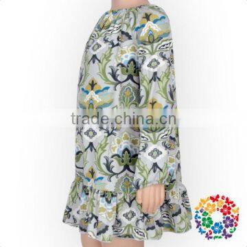 Wholesale Children Long Sleeve Ruffle Print Brushed Faric Organic Baby Clothes photo-2