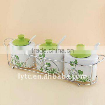 Ceramic Colorful Canister Set With Spoon photo-2