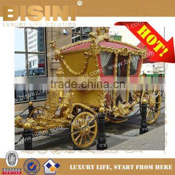 2017 New Royal Golden Cinderella pumpkin horse carriage Celebration Wedding carriage (BG11-M053)