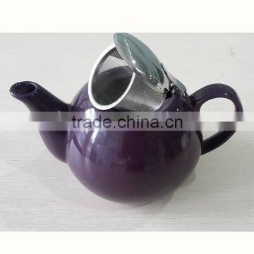 BTHJC-7 2014 Design Ceramic Color Teapot With S/S Lid and Strainer photo-3
