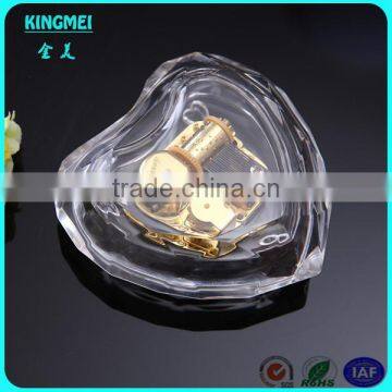High Grade Handicrafts Clear Round Crystal Music Box for Wedding Gift photo-4