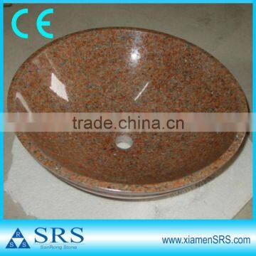 Round natural red marble sinks