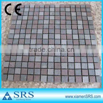 Red&green&grey granite pattern mosaic paving