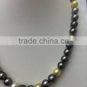 11-12mm Multicolors South Sea Pearl With Gold Clasp Necklace photo-4