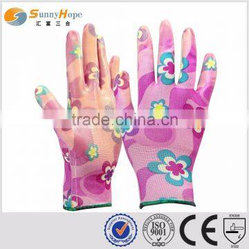 SunnyHope China Factory nitrile coated women's garden gloves