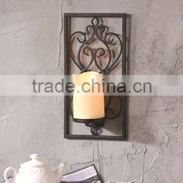 Contemporary Elegant Wall Art Candle Sconce Black Wrought Iron Candle Holders photo-2