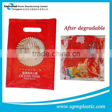 Eco-friendly Degredable Punched Out Handle Plastic Bag photo-3