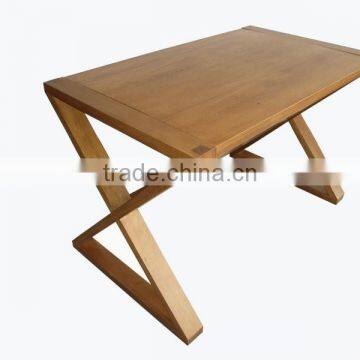 wood cross leg coffee table