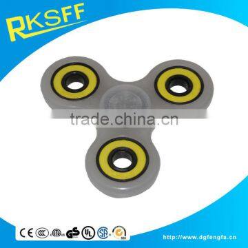 Tri Fidget Hand Spinner - Fidget Work Ultra Fast Bearings - Finger Toy, Great Gift (Luminous) photo-4