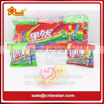 Rainbow Sour Soft Noodle Halal Gummy Roll Candy