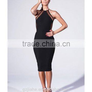 New Party Dress 2016 Women Backless Black Bodycon Pencil Midi Slim Sexy Bodycon Bandage Dress photo-2