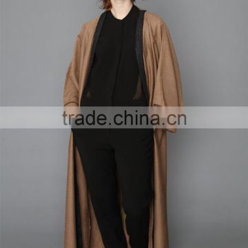 newest simple fashion elegant Islamic shop accents sleeve CAMEL SAHARA ABAYA