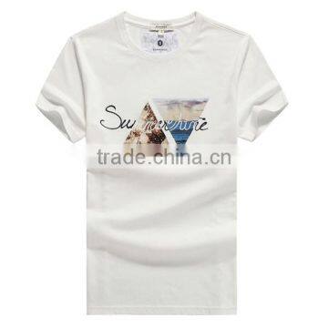 2016 round neck short sleeve custom t shirt printing, women t shirt, cotton t-shirt