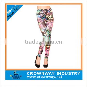 women Pull-on sublimated printed yoga sports leggings