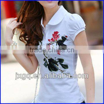 2013 Summer New Fashion 100% Cotton Skirts for Women Printed Flowers Polo Shirts