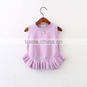 Korean style sweater loose knitted vests patterns for children girl