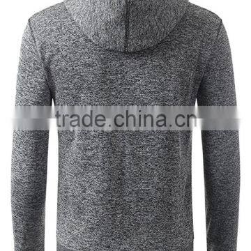 2017 Oem Supreme Quality Grey Melange Drawstring Man Brand Your Own Hoodies photo-3