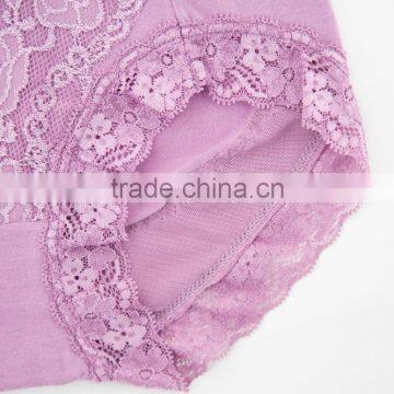 Purple Cheapest 95% Cotton 5% Spandex With Lace Sexy Fancy Woman Underwear photo-4